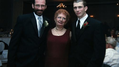 Adam Kalinowski (far right) is seen here in a 2008 photograph with his mother, Margaret Kalinowski, and his uncle Raymond Miller.